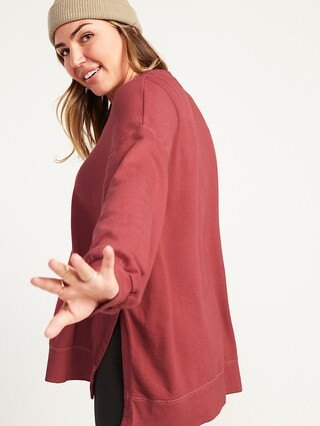 Vintage Long-Sleeve Garment-Dyed French-Terry Tunic Sweatshirt for Women | Old Navy (US)