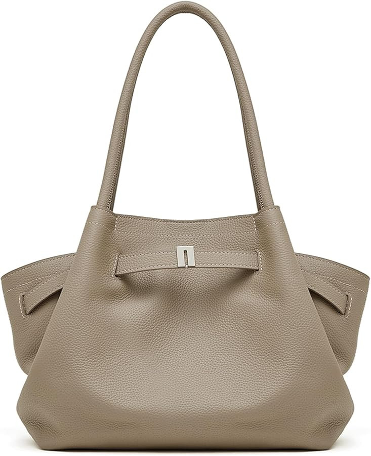 Leather Tote Bags for Women, Spacious Work Tote with Magnetic Closure Pocket, Minimalist Office B... | Amazon (US)