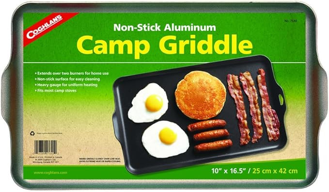 Coghlan's Two Burner Non-Stick Camp Griddle, 16 1/2 x 10 Inch (Pack of 1), Black | Amazon (US)