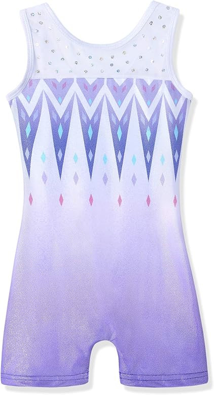 HOZIY Leotards for Girls Gymnastics Kids Children Biketard Snowflake Ribbon Blue Purple Hot Pink ... | Amazon (US)