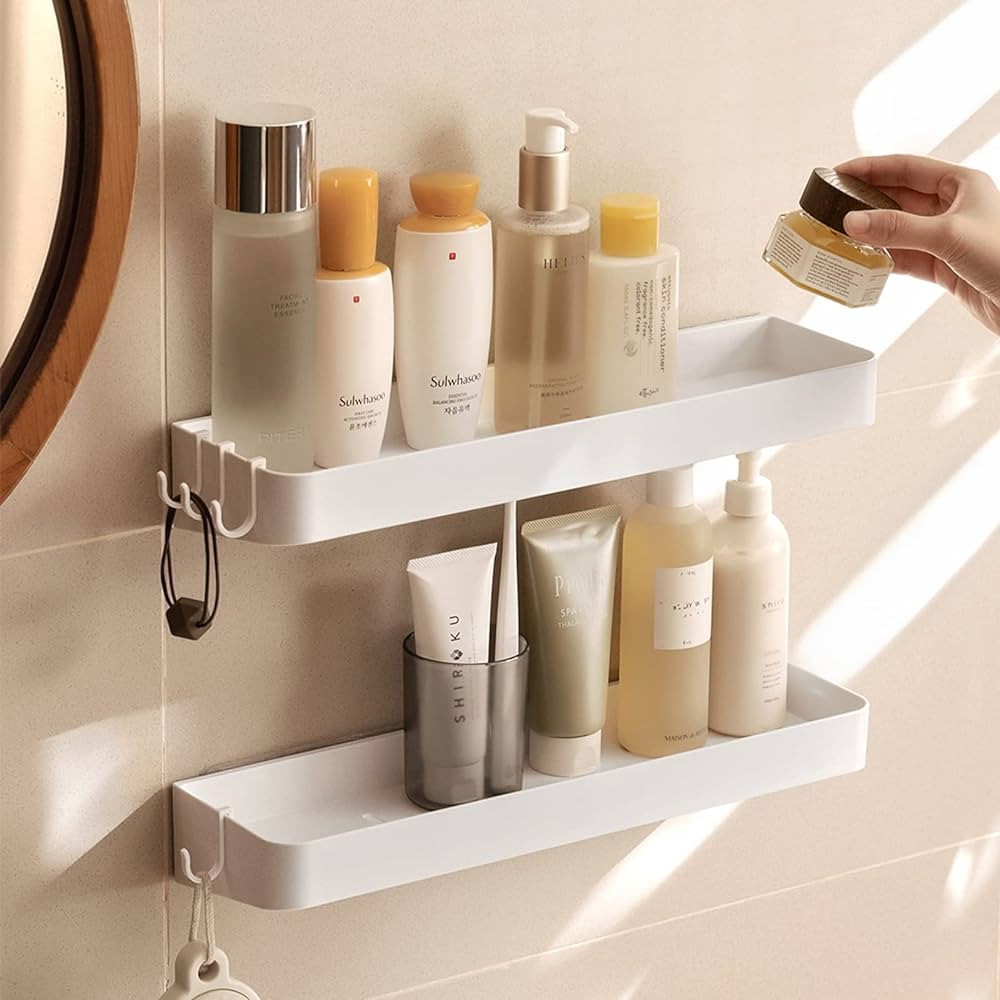 KOKSRY Wall Mounted Shower Caddy, Shower Shelf for inside Shower, No Drilling Shower Caddy for Ba... | Amazon (US)