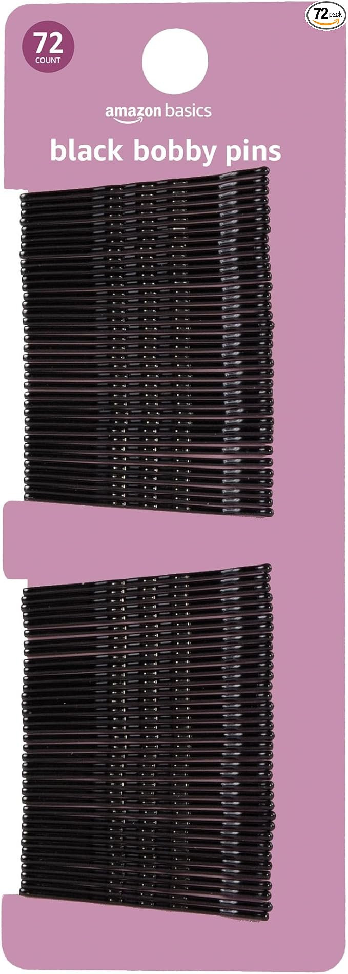 Amazon Basics Bobby Pins, Black Hair Pins for all Hair types, 72 Count | Amazon (US)