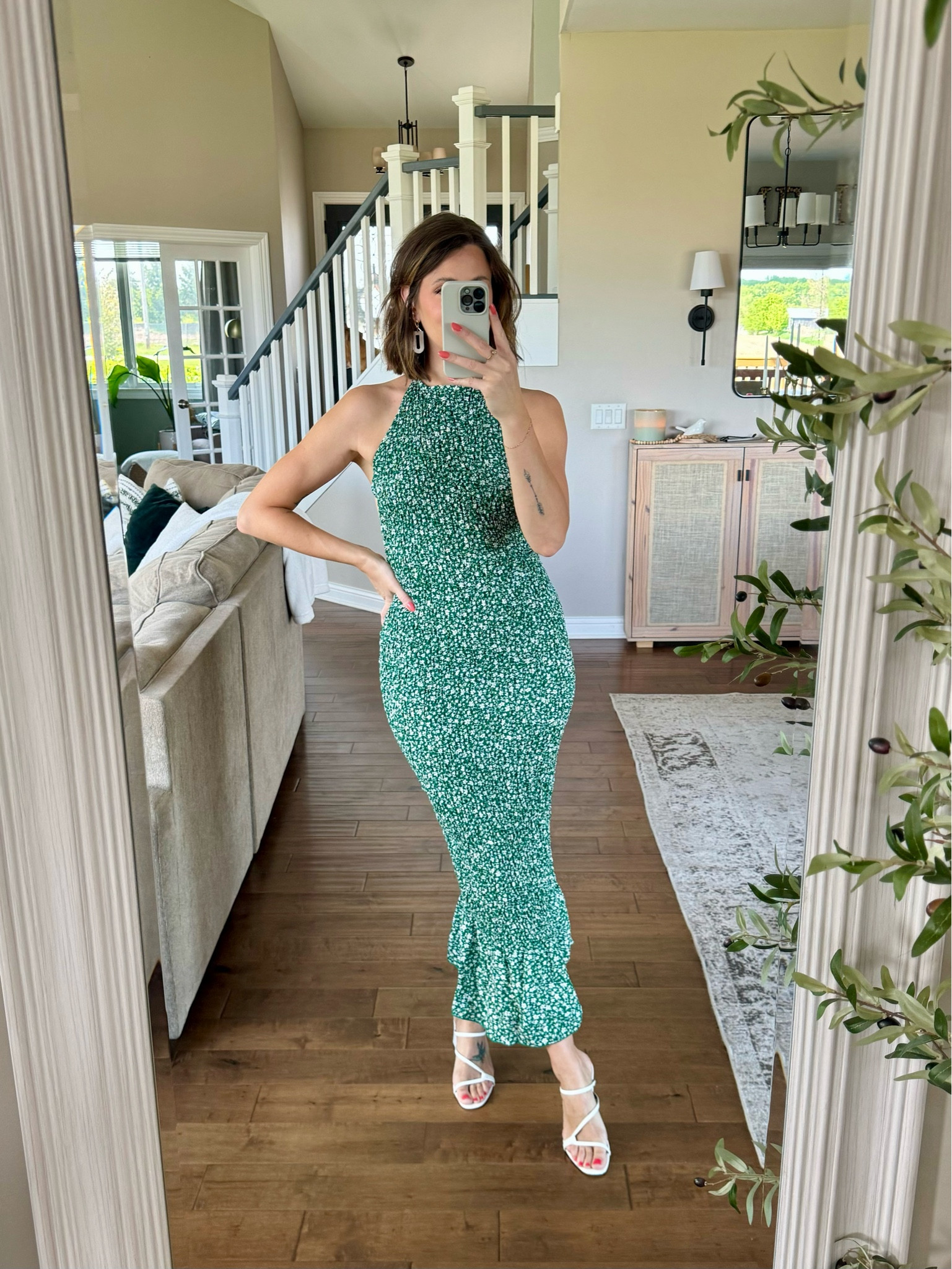 Wedding guest dress for spring. Wearing a medium. The back is completely open with ties. Check out the link just to see the back of the dress. 😍

#LTKSeasonal #LTKWedding