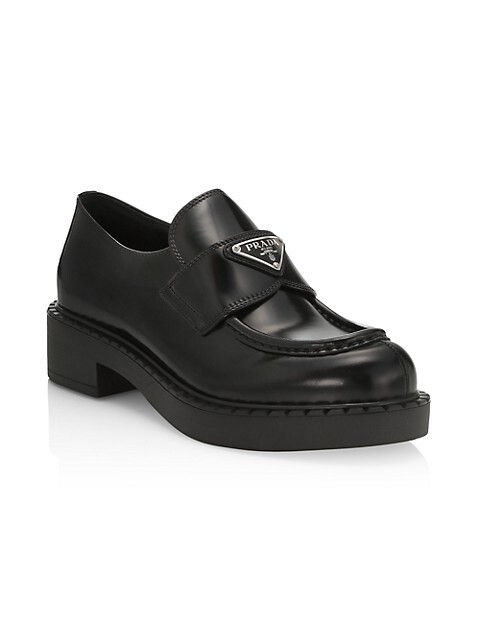 Spazzolato Logo Leather Loafers | Saks Fifth Avenue