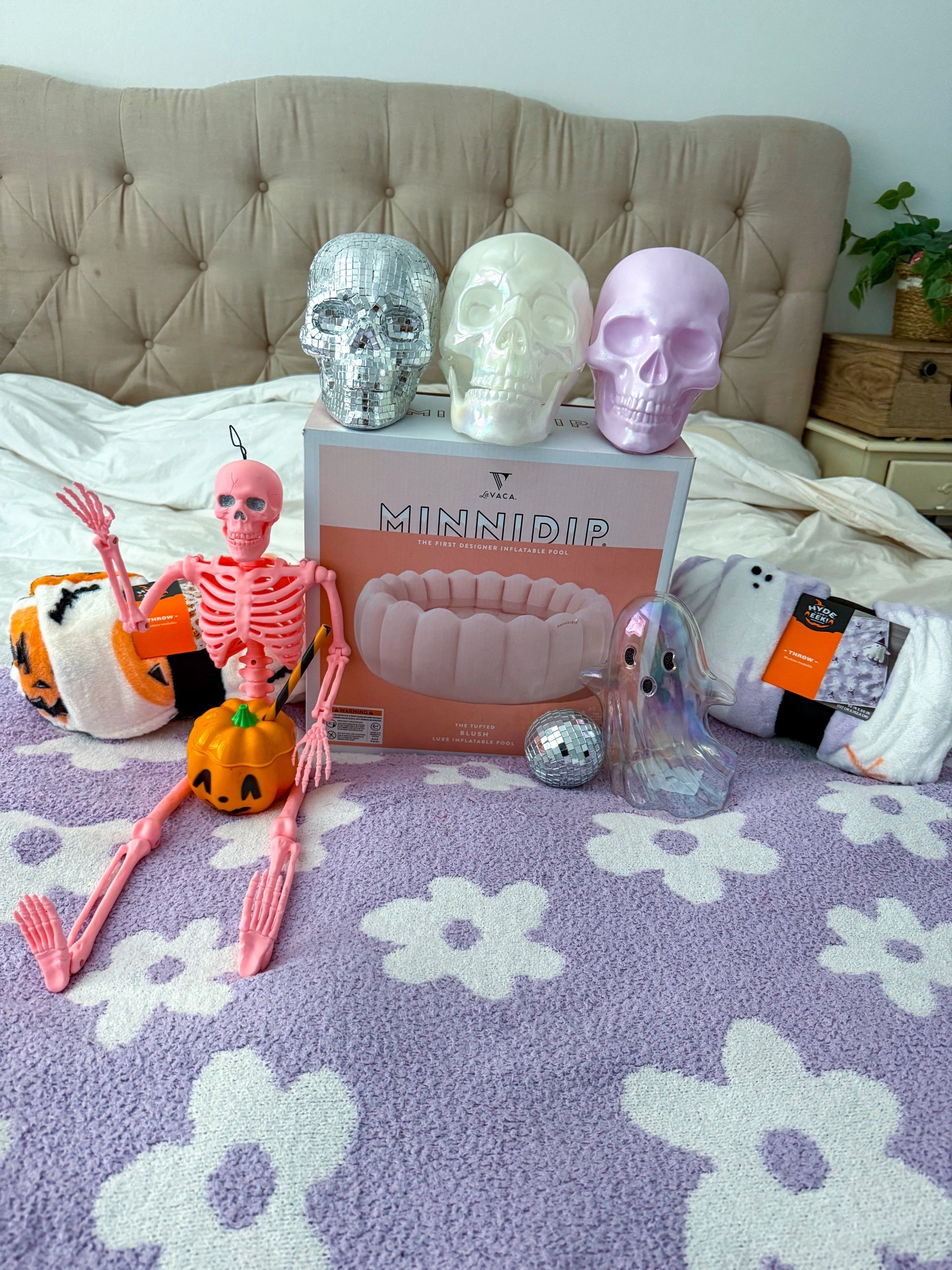 Halloween themed spooky movie night?! Say less! And with this pool 70% off it was meant to be 💜💀 🪩 we blew up the pool & put it in the living room! Instead of adding water we added some plush new blankets inside & our fav pillows to snuggle with! The girls loved it & it really kicked off spooky season in a fun way! 🧡👻✨

#Skelly #PinkSkeleton #MinniDip #MovieNight #ArizonaActivities #PlushBlankets #Halloween #Skulls #DiscoSkull #Ghosts #Pumpkins 

#LTKFallSale #LTKSeasonal #LTKParties