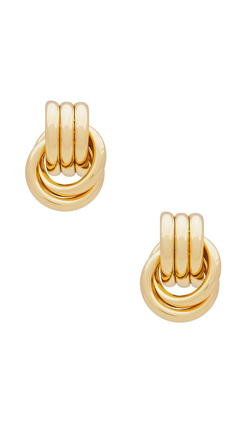 Heaven Mayhem Baby Knot Earrings in Metallic Gold. | Revolve Clothing (Global)
