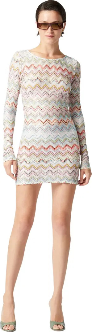 Short Cover-up Dress With Zig Zag Lamé 3d | Nordstrom