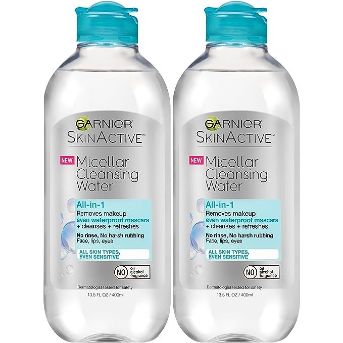 Garnier SkinActive Micellar Cleansing Water, For Waterproof Makeup,  13.5 Fl Oz, 2 Count | Amazon (US)