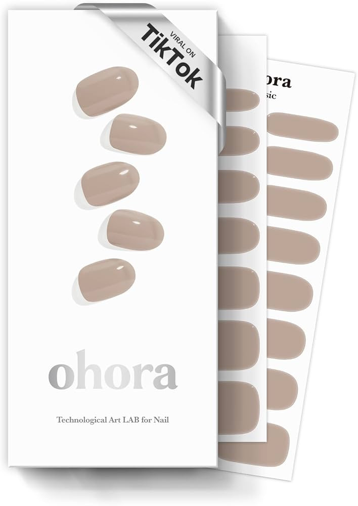ohora Semi Cured Gel Nail Strips (N Cream Beige) - Nude, Solid, Works with Any UV/LED Lamps, Salo... | Amazon (US)