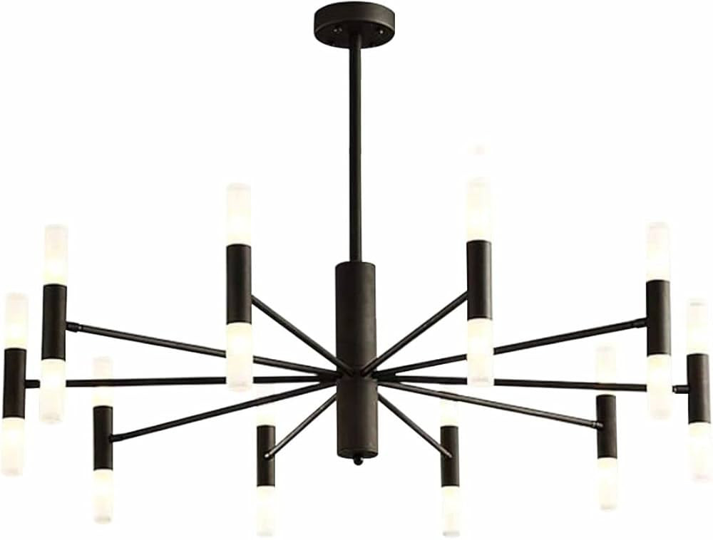 BOKT Contemporary Large 20-Lights Matte Black Metal Sputnik Chandelier Mid Century Modern LED Flu... | Amazon (US)