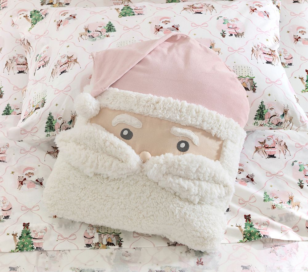 Blush Santa Shaped Pillow | Pottery Barn Kids