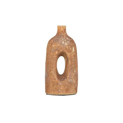 Textured Glaze with Center Hole Vase Rust Stoneware by Foreside Home & Garden | Target