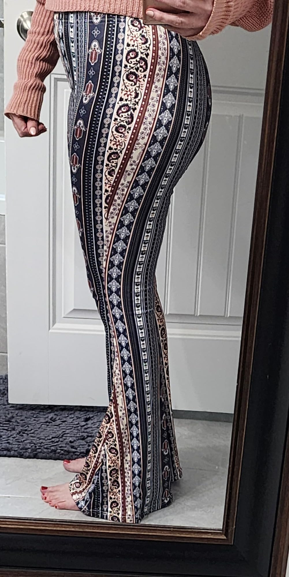 Daisy Del Sol High Waist Comfy Stretch Boho 70s Bell Bottom Fit to Flare Lounge Yoga Pants | Amazon (US)