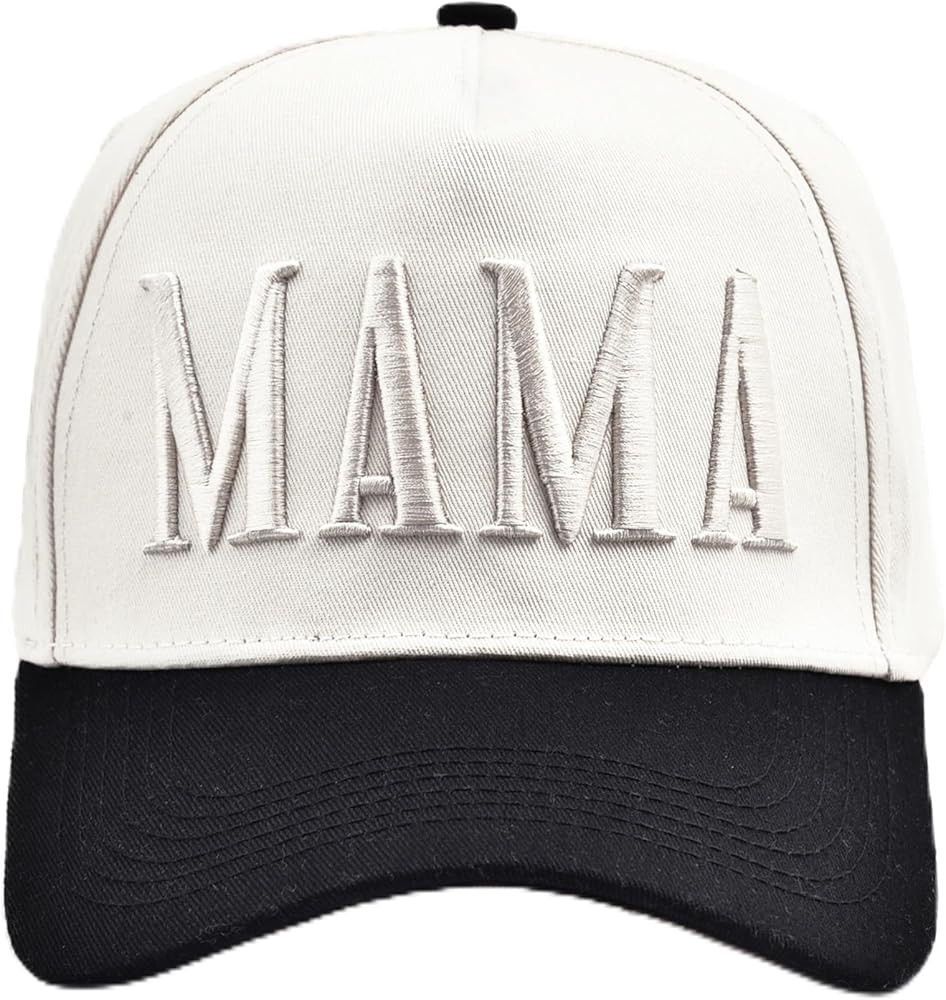 Women’s Mama Trucker Hat – Vintage Embroidered Adjustable Baseball Cap, Two-Tone Ponytail Hat... | Amazon (US)