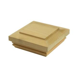 4 in. x 4 in. Hampton Flat Top Pressure Treated Pine Post Cap | The Home Depot