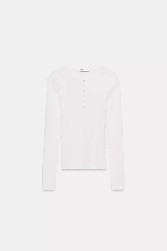HENLEY NECK T-SHIRT | Zara UK