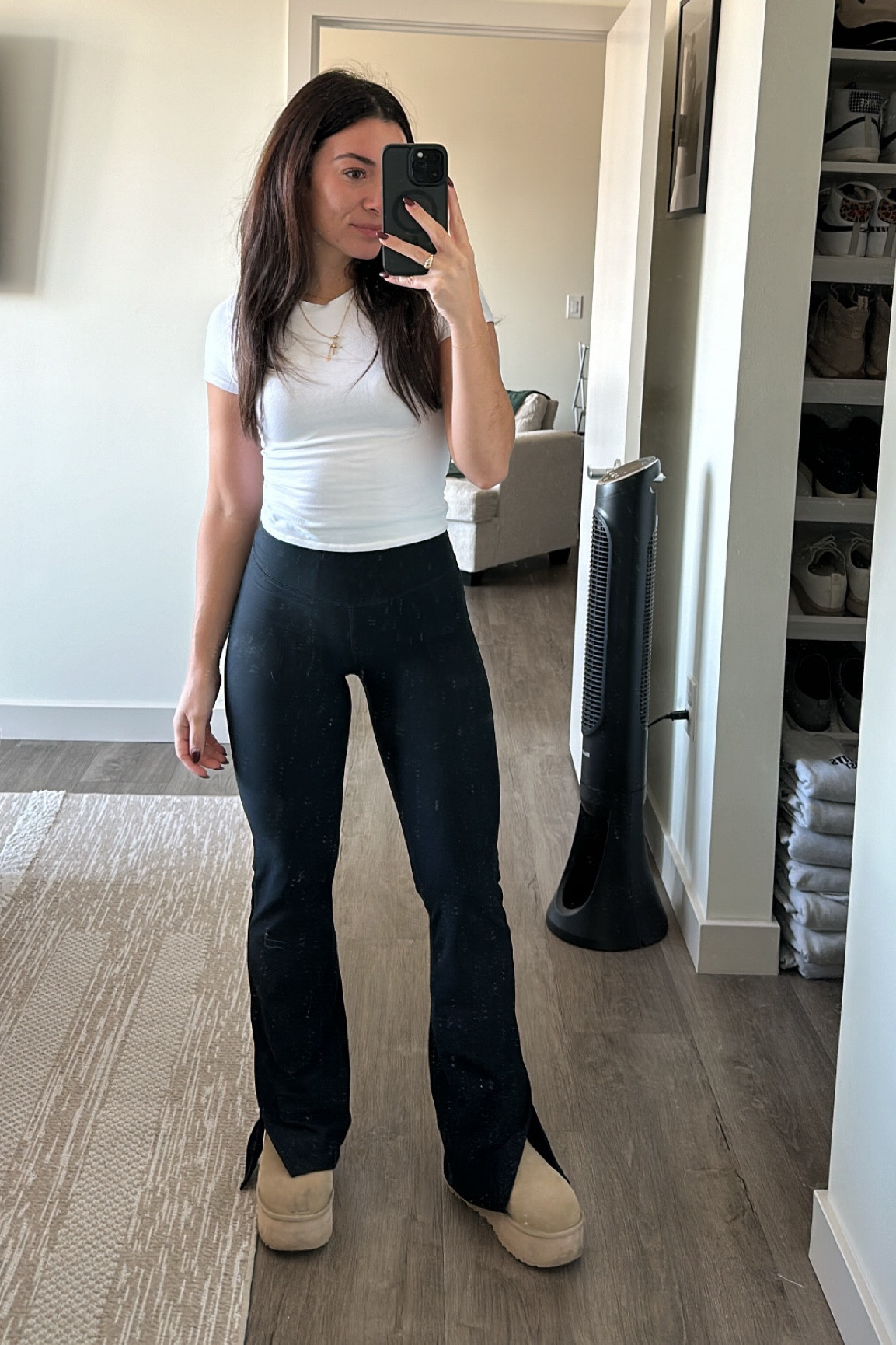 Flared leggings: small
Top: XS
Uggs: true to size 

#LTKsalealert #LTKshoecrush #LTKfitness