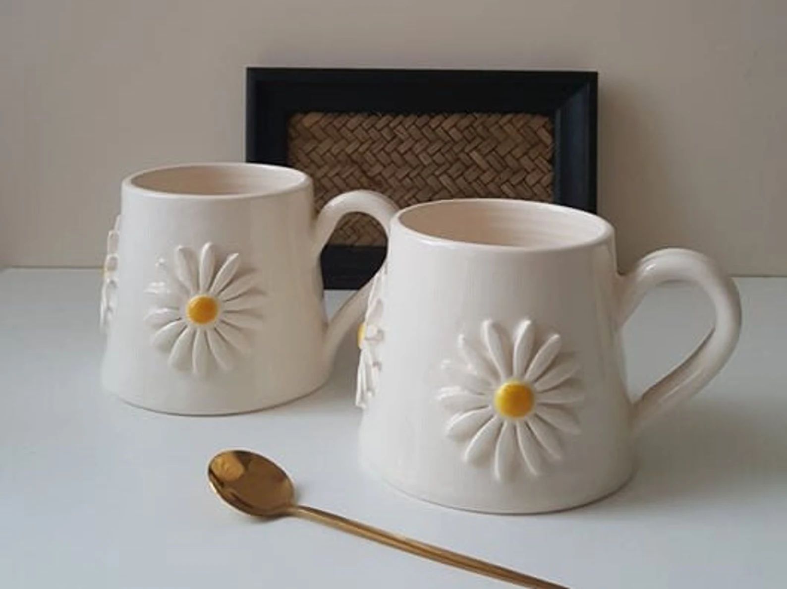 Pottery Handmade Mug Ceramic Mug Tea Cup Coffee Mug Daisy | Etsy | Etsy (US)