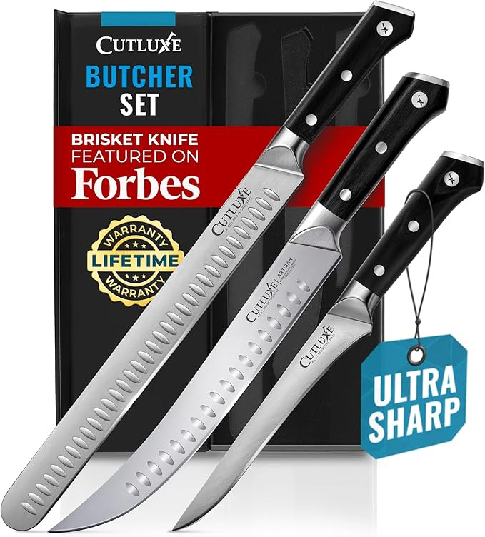 Cutluxe Butcher Knife Set – BBQ Brisket, Breaking & Boning Knife – Slicing Carving Knife Set ... | Amazon (US)