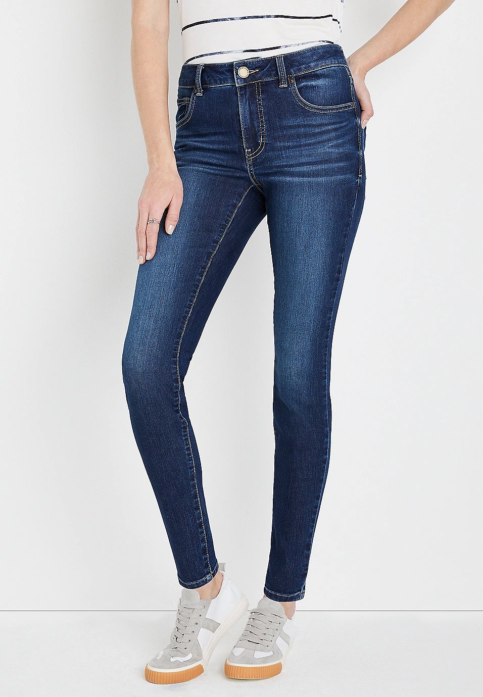 m jeans by maurices™ Everflex™ Super Skinny Mid Fit Mid Rise Jean | Maurices