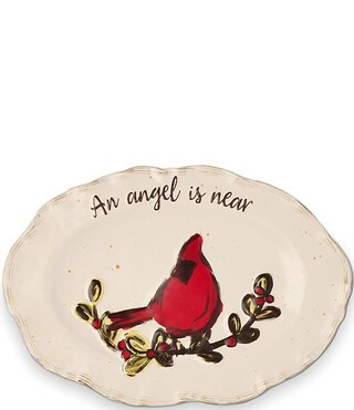 Farmhouse Christmas Cardinal Sentiment An Angel Platter | Dillard's