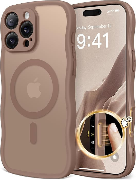 CAPRARO - Funda para iPhone 16 Pro Max, translúcida mate con diseño ondulado para mujeres y ni... | Amazon (US)