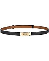 LumiSyne Women Skinny Leather Belt Solid Color Alloy Turn Lock Adjustable Waistband Thin Waist Be... | Amazon (US)