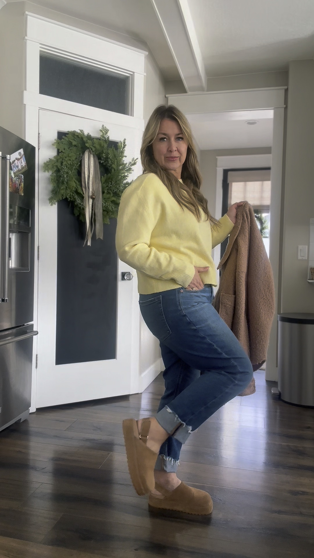 Wide-Leg Love & Cozy Layers
Keeping it simple, chic, and comfy in wide-leg jeans, a pop of soft yellow, and the ultimate cozy platform shoes. Style doesn’t have to be complicated, especially when comfort takes center stage.
✨ Key layering pieces make transitioning through the seasons effortless – just grab that coat!
-Who else loves a comfortable yet put-together look for winter days?

#Over40Style #CozyAndChic #WideLegJeans #EffortlessFashion #StyleForWomenOver40 #LTKWinterFinds

#LTKStyleTip #LTKMidsize #LTKGiftGuide