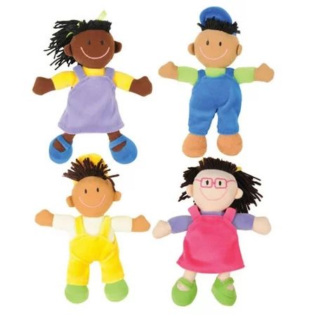 Kaplan Early Learning Diverse Soft Dolls with Yarn Hair - Set of 4 | Walmart (US)