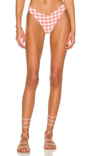 Lulu Bikini Bottom in Shrimp Gingham | Revolve Clothing (Global)