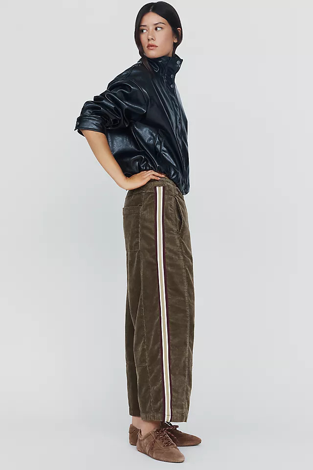 Pilcro Izzie Relaxed Corduroy Pull-On Barrel Pants | Anthropologie (US)