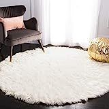 SAFAVIEH Faux Sheep Skin Collection 6' x 6' Round Ivory FSS235A Silken Glam 2.35-inch Thick Area Rug | Amazon (US)