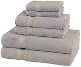 Amazon Brand – Pinzon Organic Cotton Bathroom Towels, 6-Piece Set, Marble Grey | Amazon (US)