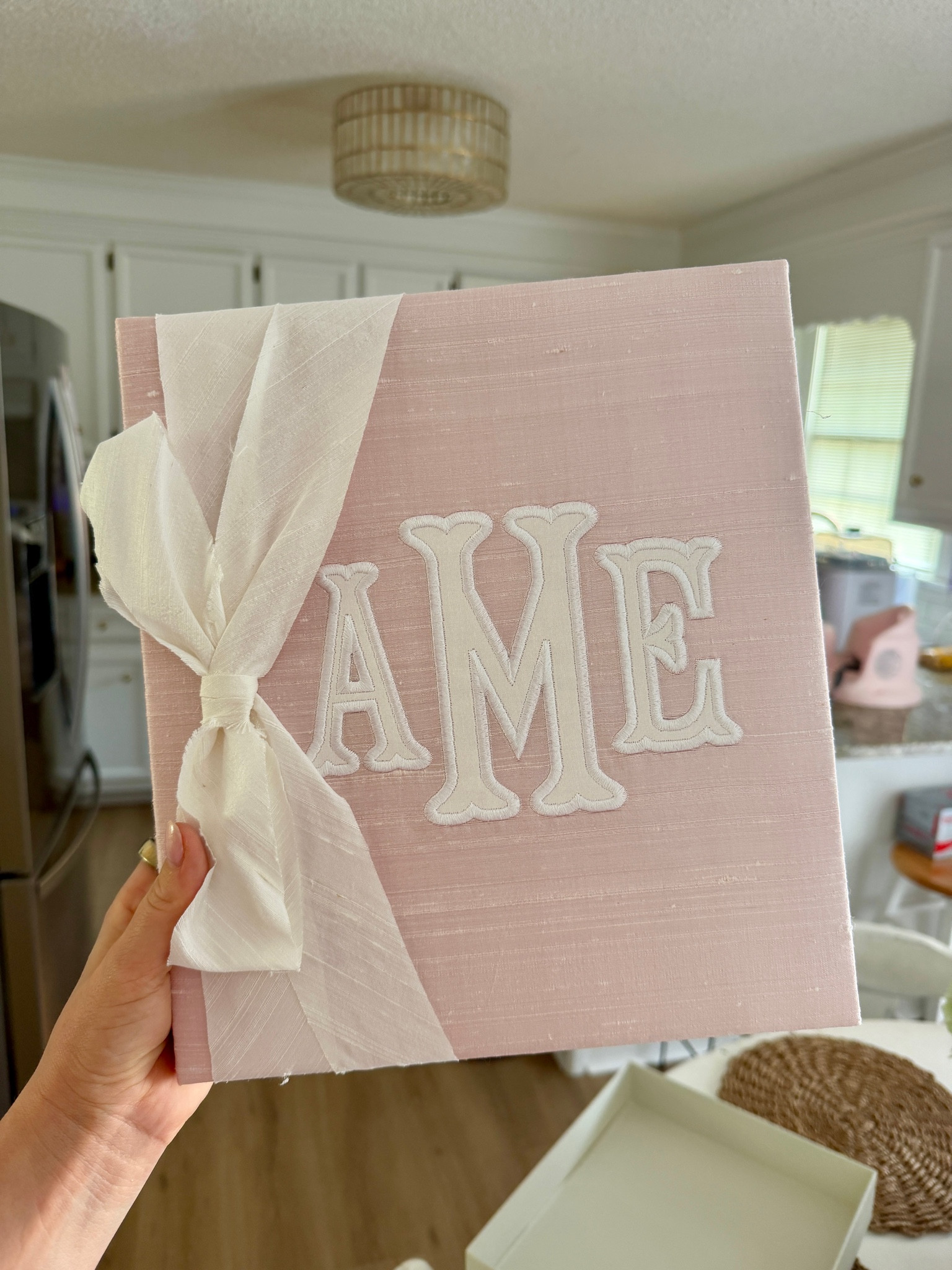 My daughters baby book!

Page design: traditional pink 
Paper choice: white linen finish 
Monogram: fishtail applique in white outlined in white 


#LTKBaby