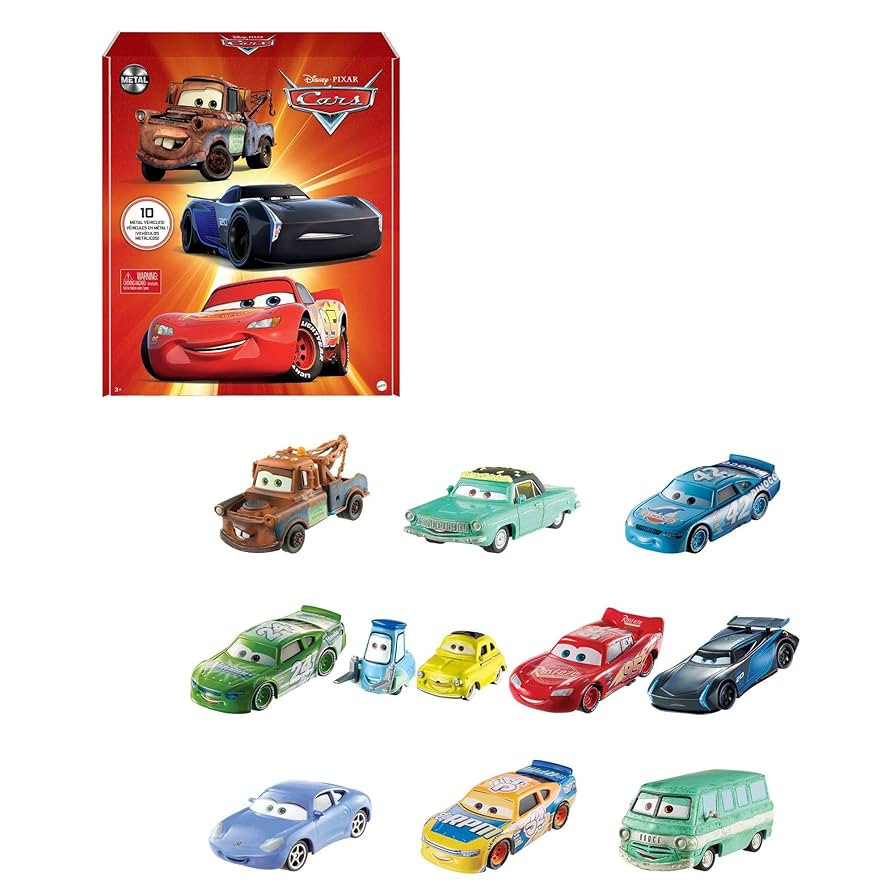 Mattel Disney and Pixar Cars Set of 10 Die-Cast Mini Racers Vehicles, Collectible Set of 1:55 Sca... | Amazon (US)