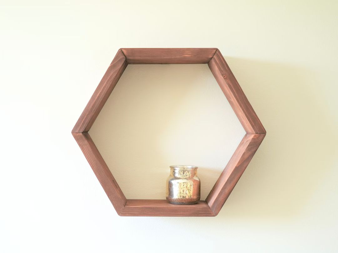 The Hexagon Shelf | Honeycomb Shelf | Home Decor | With Hangers | 3.5" deep | Etsy (US)