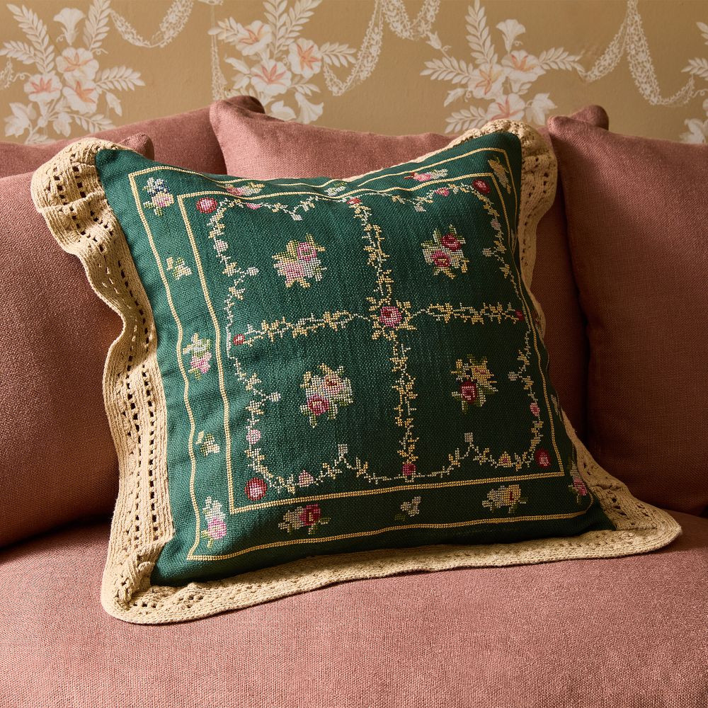 Effie Needlepoint Pillow Cover | GreenRow