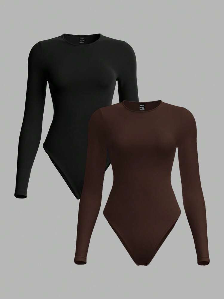 brown and black bodysuit | SHEIN