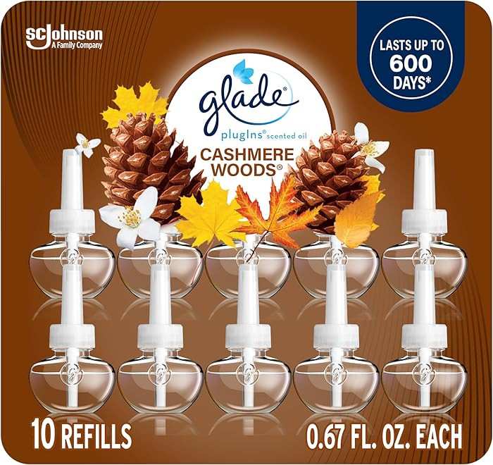 Glade PlugIns Refills Air Freshener, Scented and Essential Oils for Home and Bathroom, Cashmere W... | Amazon (US)