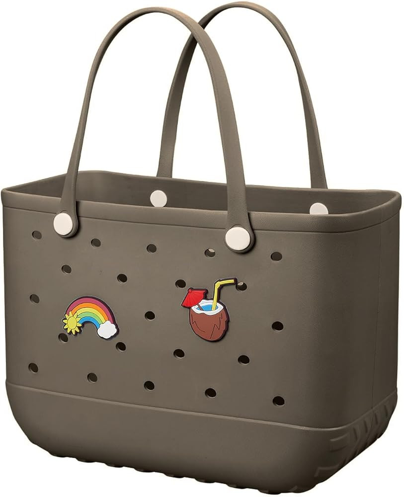 Beach Bag Rubber Tote Bag - Waterproof Travel Bag for Women Washable Tote Bag Handbag for Sports ... | Amazon (US)