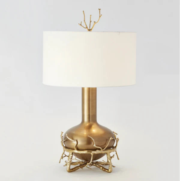 Fat Brass Twig Table Lamps | Greene & Co Interiors