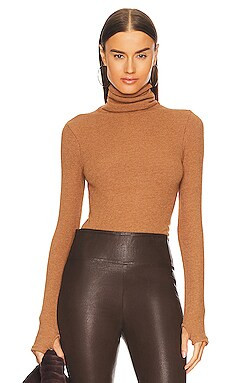 Enza Costa Sweater Knit Long Sleeve Turtleneck in Amber from Revolve.com | Revolve Clothing (Global)