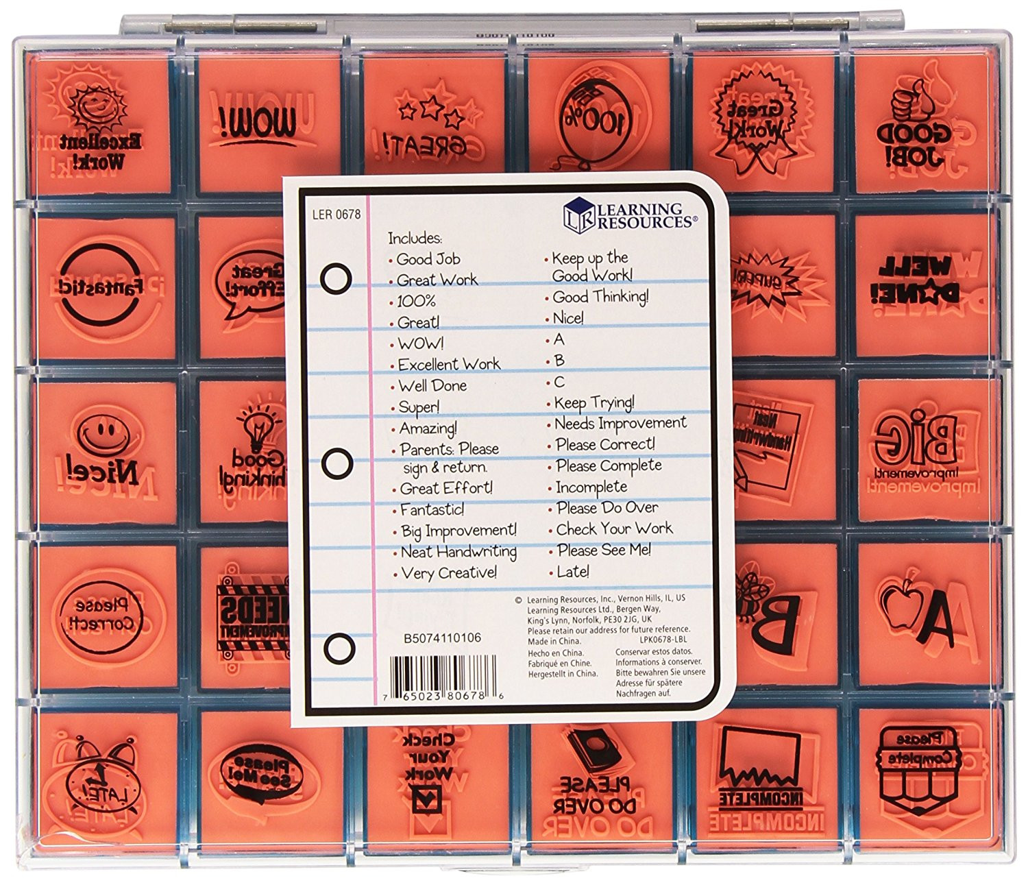 Learning Resources Jumbo Teacher Motivational Stamps, Set of 30, Teacher Classroom Supplies for E... | Walmart (US)