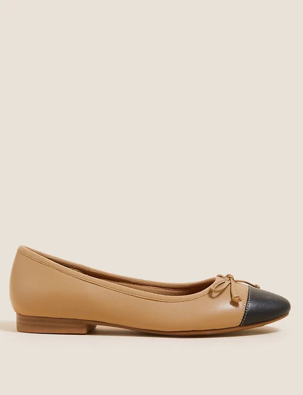 Leather Bow Ballet Pumps | M&S Collection | M&S | Marks & Spencer (UK)