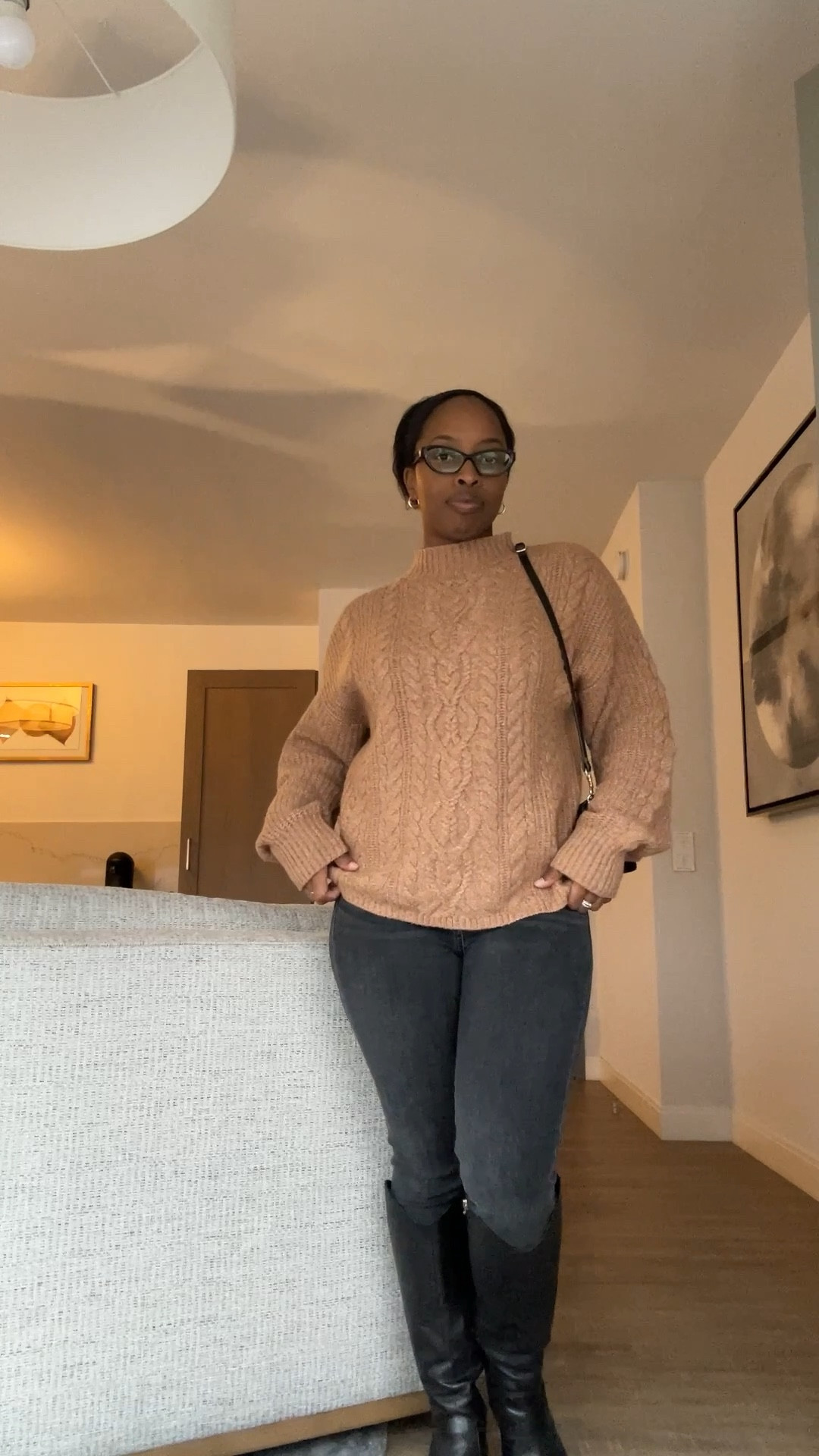 Winter ootd wearing a comfy Old Navy sweater, my fave Gap skinny jeans and knee-high boots from Schutz. Wearing a medium in the sweater and a 27 petite in the jeans 

#LTKCyberWeek #LTKSaleAlert #LTKFindsUnder50