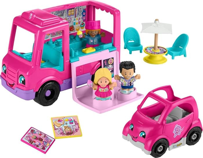 Fisher-Price Little People Barbie Toddler Toy Cupcake Truck Musical Playset with 9 Pieces | Amazon (US)