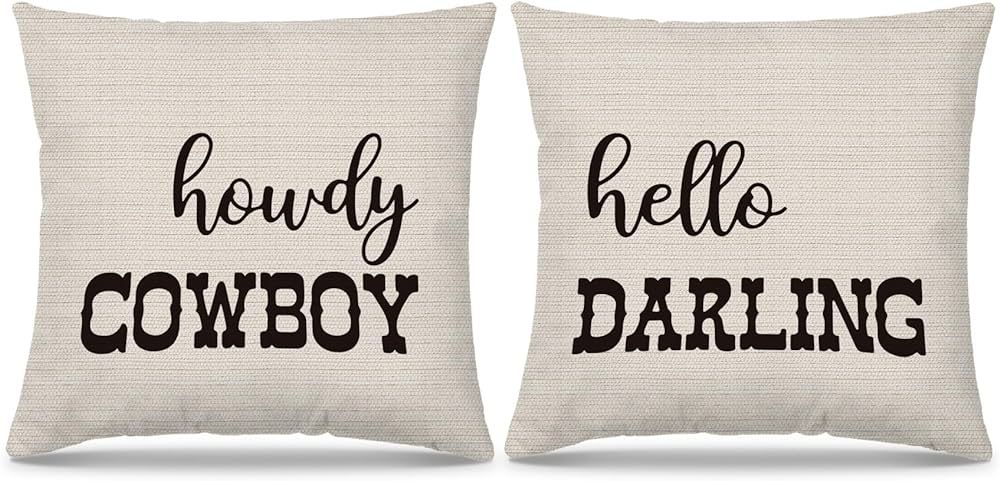 Western Bedroom Decor Throw Pillow Cover,Cowboy Cowgirl Teen Girls Boys Gifts,Western Pillow Cove... | Amazon (US)