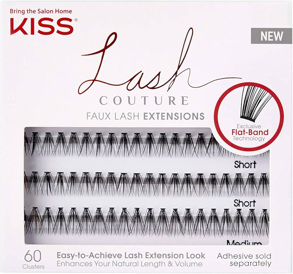 KISS Lash Couture Faux Lash Extensions, Style 'Venus', Exclusive Flat-Band Technology, Short & Me... | Amazon (US)