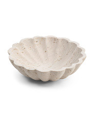10in Travertine Fluted Bowl | Marshalls