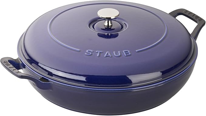 Staub Cast Iron 3.5-qt Braiser - Dark Blue, Made in France | Amazon (US)